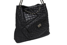 Load image into Gallery viewer, CHANEL シャネル 2.55 マルチポケット チェーンショルダー トートバッグ 13番台 ブラック カーフスキン シルバー金具 美品 中古 4b008641