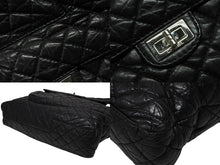 Load image into Gallery viewer, CHANEL シャネル 2.55 マルチポケット チェーンショルダー トートバッグ 13番台 ブラック カーフスキン シルバー金具 美品 中古 4b008641