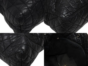CHANEL シャネル 2.55 マルチポケット チェーンショルダー トートバッグ 13番台 ブラック カーフスキン シルバー金具 美品 中古 4b008641