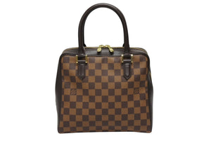 極美品 LOUIS VUITTON ルイヴィトン ハンドバッグ ブレラ ダミエ エベヌ N51150 ゴールド金具 ブラウン 中古 4b008648