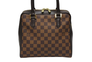 極美品 LOUIS VUITTON ルイヴィトン ハンドバッグ ブレラ ダミエ エベヌ N51150 ゴールド金具 ブラウン 中古 4b008648