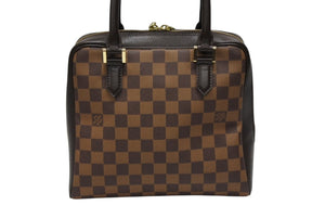 極美品 LOUIS VUITTON ルイヴィトン ハンドバッグ ブレラ ダミエ エベヌ N51150 ゴールド金具 ブラウン 中古 4b008648