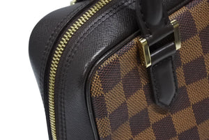 極美品 LOUIS VUITTON ルイヴィトン ハンドバッグ ブレラ ダミエ エベヌ N51150 ゴールド金具 ブラウン 中古 4b008648