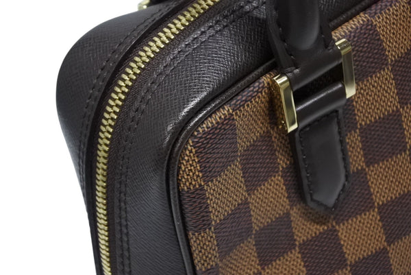 極美品 LOUIS VUITTON ルイヴィトン ハンドバッグ ブレラ ダミエ エベヌ N51150 ゴールド金具 ブラウン 中古 4b008648