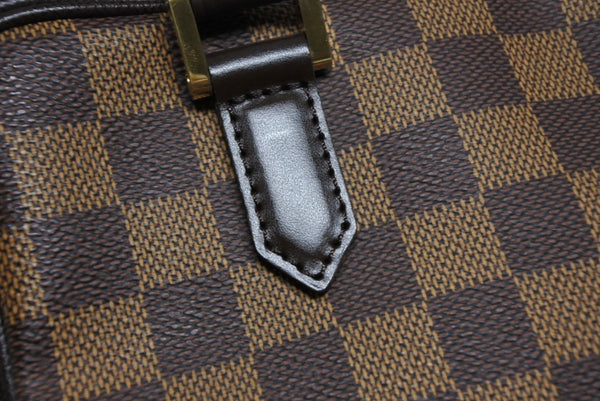 極美品 LOUIS VUITTON ルイヴィトン ハンドバッグ ブレラ ダミエ エベヌ N51150 ゴールド金具 ブラウン 中古 4b008648