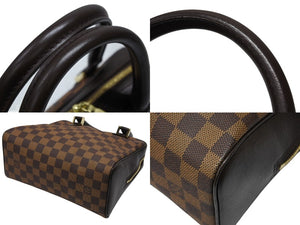 極美品 LOUIS VUITTON ルイヴィトン ハンドバッグ ブレラ ダミエ エベヌ N51150 ゴールド金具 ブラウン 中古 4b008648