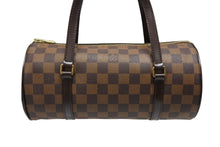 画像をギャラリービューアに読み込む, LOUIS VUITTON ルイヴィトン ダミエ エベヌ パピヨンPM ハンドバッグ N51304 筒型 ドラム型 ブラウン ゴールド金具 美品 中古 4b008649