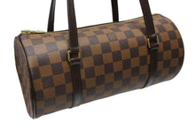 画像をギャラリービューアに読み込む, LOUIS VUITTON ルイヴィトン ダミエ エベヌ パピヨンPM ハンドバッグ N51304 筒型 ドラム型 ブラウン ゴールド金具 美品 中古 4b008649