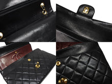 画像をギャラリービューアに読み込む, CHANEL シャネル マトラッセ25 Wフラップ Wチェーンショルダーバッグ 1番台 ラムスキン ココマーク ブラック ゴールド金具 美品 中古 4b008651