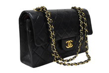 画像をギャラリービューアに読み込む, CHANEL シャネル マトラッセ25 Wフラップ Wチェーンショルダーバッグ 1番台 ラムスキン ココマーク ブラック ゴールド金具 美品 中古 4b008651