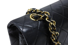 画像をギャラリービューアに読み込む, CHANEL シャネル マトラッセ25 Wフラップ Wチェーンショルダーバッグ 1番台 ラムスキン ココマーク ブラック ゴールド金具 美品 中古 4b008651