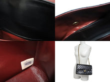 画像をギャラリービューアに読み込む, CHANEL シャネル マトラッセ25 Wフラップ Wチェーンショルダーバッグ ラムスキン ココマーク ブラック ゴールド金具 美品 中古 4b008652