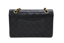 画像をギャラリービューアに読み込む, CHANEL シャネル マトラッセ25 Wフラップ Wチェーンショルダーバッグ ラムスキン ココマーク ブラック ゴールド金具 美品 中古 4b008652