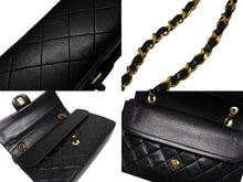画像をギャラリービューアに読み込む, CHANEL シャネル マトラッセ25 Wフラップ Wチェーンショルダーバッグ ラムスキン ココマーク ブラック ゴールド金具 美品 中古 4b008652