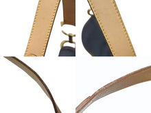 Load image into Gallery viewer, CHRISTIAN DIOR クリスチャンディオール サドルバッグ ワンショルダーバッグ RU 1012 ブルー ベージュ ゴールド金具 美品 中古 4b008653