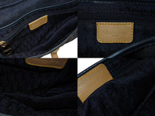 Load image into Gallery viewer, CHRISTIAN DIOR クリスチャンディオール サドルバッグ ワンショルダーバッグ RU 1012 ブルー ベージュ ゴールド金具 美品 中古 4b008653