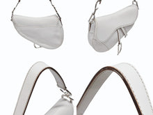 画像をギャラリービューアに読み込む, Christian Dior クリスチャンディオール サドル ワンショルダーバッグ ガリアーノ期 ホワイト レザー シルバー金具 美品 中古 4b008656