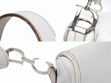 画像をギャラリービューアに読み込む, Christian Dior クリスチャンディオール サドル ワンショルダーバッグ ガリアーノ期 ホワイト レザー シルバー金具 美品 中古 4b008656