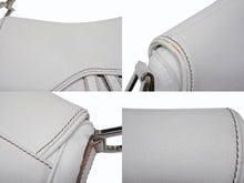 画像をギャラリービューアに読み込む, Christian Dior クリスチャンディオール サドル ワンショルダーバッグ ガリアーノ期 ホワイト レザー シルバー金具 美品 中古 4b008656