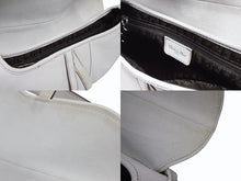 画像をギャラリービューアに読み込む, Christian Dior クリスチャンディオール サドル ワンショルダーバッグ ガリアーノ期 ホワイト レザー シルバー金具 美品 中古 4b008656