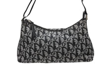 画像をギャラリービューアに読み込む, Christian Dior クリスチャンディオール ワンショルダーバッグ トロッター キャンバス レザー ブラック グレー 美品 中古 4b008659