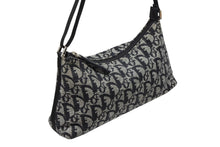 画像をギャラリービューアに読み込む, Christian Dior クリスチャンディオール ワンショルダーバッグ トロッター キャンバス レザー ブラック グレー 美品 中古 4b008659