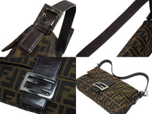 画像をギャラリービューアに読み込む, FENDI フェンディ マンマバケット ワンショルダーバッグ 26424 ズッカ柄 キャンバス レザー ブラウン シルバー金具 美品 中古 4b008660