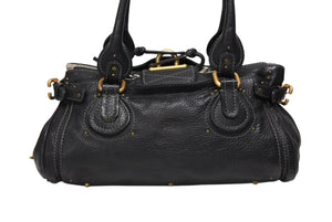 Chloe クロエ ハンドバッグ パディントン ワンショルダーバッグ ブラック レザー B19FG0 ゴールド金具 美品 中古 4b008661