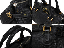 画像をギャラリービューアに読み込む, Chloe クロエ ハンドバッグ パディントン ワンショルダーバッグ ブラック レザー B19FG0 ゴールド金具 美品 中古 4b008661