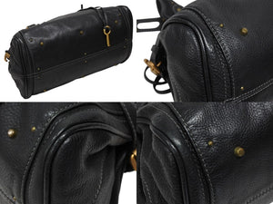 Chloe クロエ ハンドバッグ パディントン ワンショルダーバッグ ブラック レザー B19FG0 ゴールド金具 美品 中古 4b008661