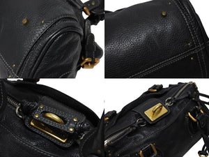 Chloe クロエ ハンドバッグ パディントン ワンショルダーバッグ ブラック レザー B19FG0 ゴールド金具 美品 中古 4b008661