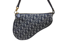 画像をギャラリービューアに読み込む, CHRISTIAN DIOR クリスチャンディオール トロッター サドルバッグ ワンショルダーバッグ サドルポーチ ネイビー 美品 中古 4b008665