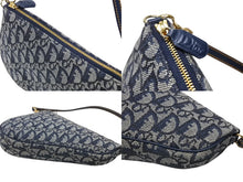 画像をギャラリービューアに読み込む, CHRISTIAN DIOR クリスチャンディオール トロッター サドルバッグ ワンショルダーバッグ サドルポーチ ネイビー 美品 中古 4b008665