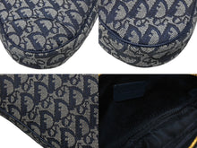 画像をギャラリービューアに読み込む, CHRISTIAN DIOR クリスチャンディオール トロッター サドルバッグ ワンショルダーバッグ サドルポーチ ネイビー 美品 中古 4b008665