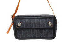 Load image into Gallery viewer, Christian Dior クリスチャンディオール ワンショルダーバッグ オレンジ ネイビー デニム レザー シルバー金具 美品 中古 4b008666
