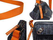 Load image into Gallery viewer, Christian Dior クリスチャンディオール ワンショルダーバッグ オレンジ ネイビー デニム レザー シルバー金具 美品 中古 4b008666