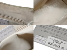 画像をギャラリービューアに読み込む, Christian Dior クリスチャンディオール トロッター リボン チェーン ハンドバッグ 01-RU-0065 ベージュ PVC ベロア シルバー金具 美品 中古 4b008676