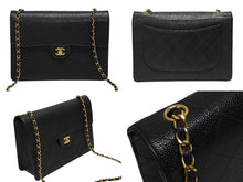 画像をギャラリービューアに読み込む, CHANEL シャネル デカマトラッセ 30 Sフラップ Sチェーンショルダーバッグ 5番台 キャビアスキン ココマーク ゴールド金具 美品 中古 4b008679