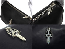 画像をギャラリービューアに読み込む, 新品未使用 CHROME HEARTS クロムハーツ チキンナゲットスモール ショルダーバッグ ダガー レザー シルバー925 ブラック 中古 4b008684