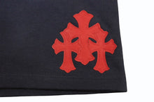 画像をギャラリービューアに読み込む, 新品未使用品 CHROME HEARTS クロムハーツ Y NOT クロスパッチ付き スウェットハーフパンツ ショーツ ネイビー サイズL 中古 4b008685