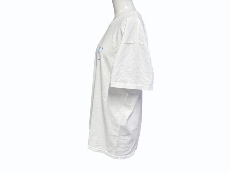 極美品 VINTAGE ヴィンテージ 90's VOGUE MAGAZINE ヴォーグ マガジン 半袖Tシャツ サイズL ホワイト ブルー 中古 4b008692