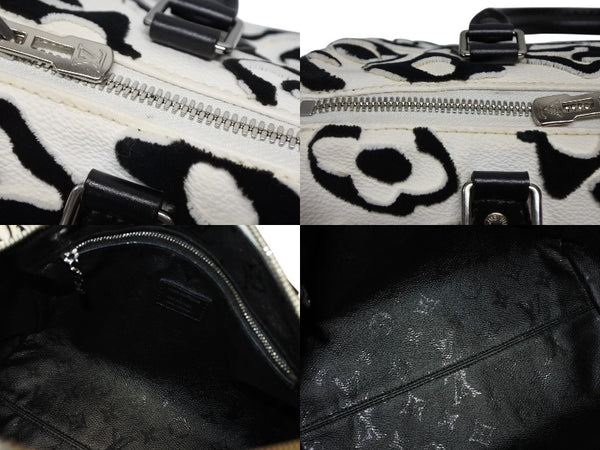 極美品 LOUIS VUITTON ルイヴィトン スピーディー バンドリエール25 M45563 タフテッドモノグラム ブラック ホワイト シルバー金具 中古 4b008693