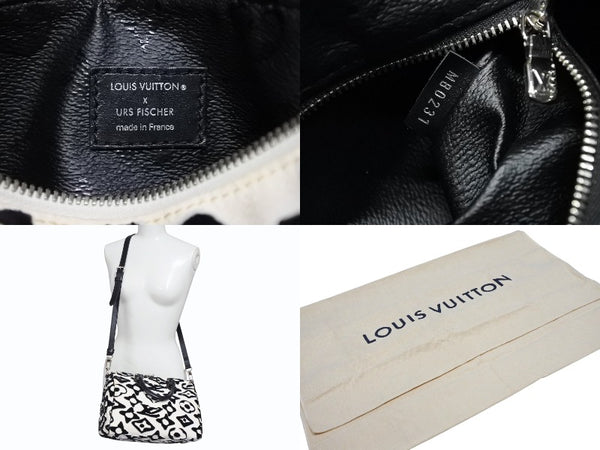 極美品 LOUIS VUITTON ルイヴィトン スピーディー バンドリエール25 M45563 タフテッドモノグラム ブラック ホワイト シルバー金具 中古 4b008693