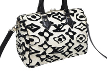 画像をギャラリービューアに読み込む, 極美品 LOUIS VUITTON ルイヴィトン スピーディー バンドリエール25 M45563 タフテッドモノグラム ブラック ホワイト シルバー金具 中古 4b008693