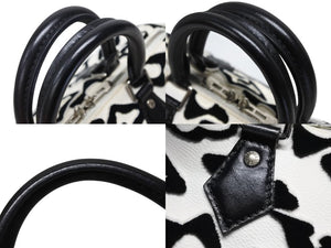 極美品 LOUIS VUITTON ルイヴィトン スピーディー バンドリエール25 M45563 タフテッドモノグラム ブラック ホワイト シルバー金具 中古 4b008693