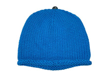 画像をギャラリービューアに読み込む, 未使用 CHROME HEARTS クロムハーツ クロスパッチ ニットキャップ ビーニー カシミヤ レザー シルバー925 パープル ブルー 中古 4b008696