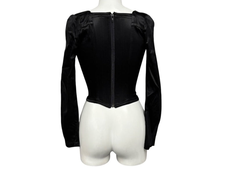 Vivienne Westwood ヴィヴィアンウエストウッド 1992FW Frans Hals Corset 長袖 コルセット シルク ブラック サイズ14 美品 中古 4b008699