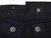 画像をギャラリービューアに読み込む, 新品同様 CHROME HEARTS クロムハーツ CHINO STRTLG FBRC クロスパッチ チノロングパンツ ブラック サイズ34 中古 4b008703