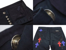 画像をギャラリービューアに読み込む, 新品同様 CHROME HEARTS クロムハーツ CHINO STRTLG FBRC クロスパッチ チノロングパンツ ブラック サイズ34 中古 4b008703