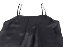 画像をギャラリービューアに読み込む, 新品未使用 CHROME HEARTS クロムハーツ SHIRT W A LA MODE シルクキャミソール サイズL ブラック シルバー925 ロゴストラップ 中古 4b008717